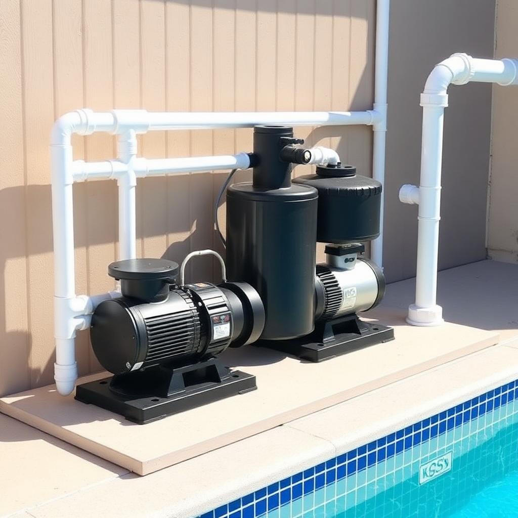 Certified technician servicing a pool pump and filter system in San Diego